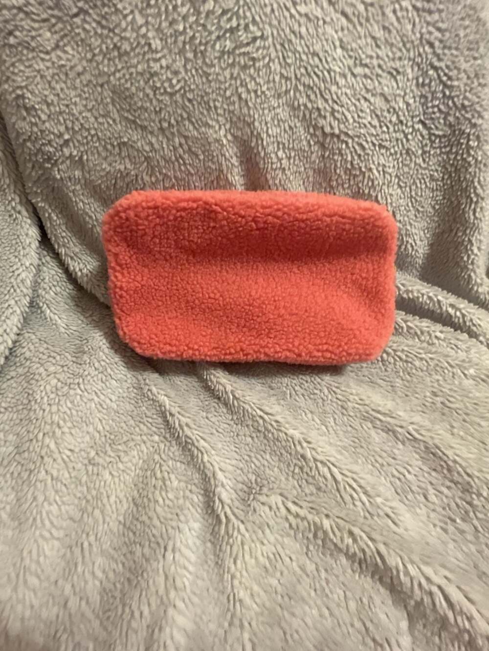 Sephora Berry Pink Sherpa Fuzzy Cosmetic Makeup Pouch